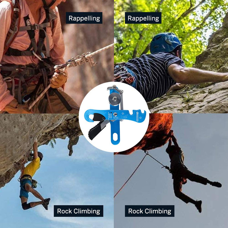 NewDoar Climbing Stop Descender Rappelling Belay for Ropes 9-12mm The Novices for Rescue & Arborist CE Certification Blue - BeesActive Australia