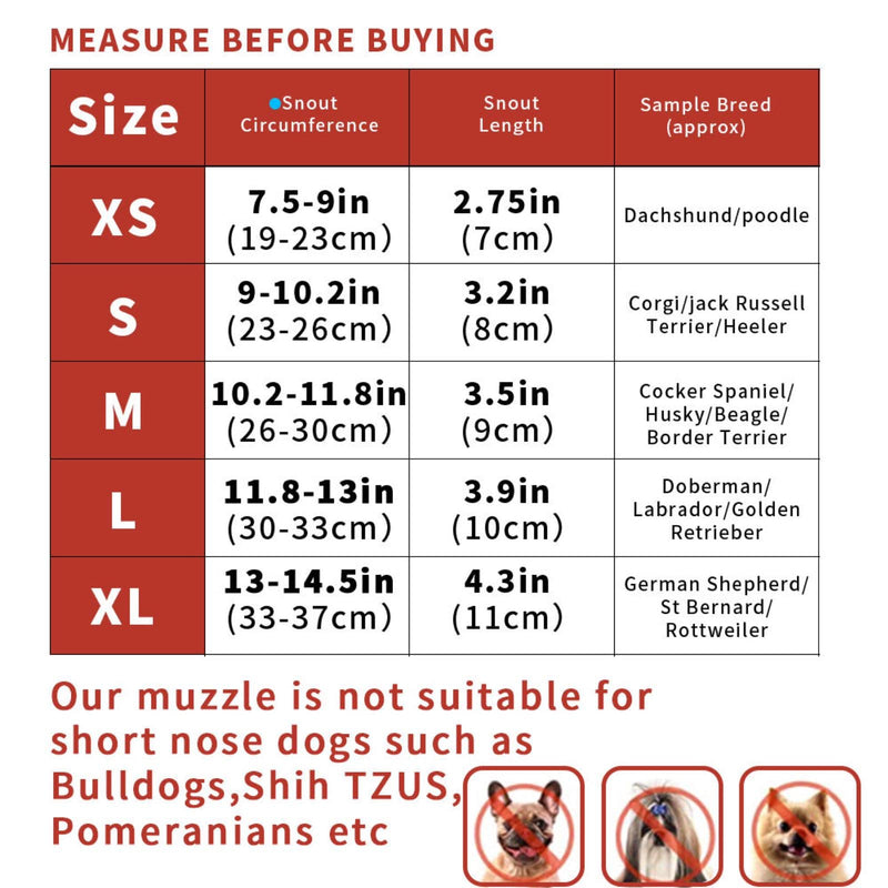 Zoro Dog Muzzle, Best to Prevent Biting, Chewing and Barking, Dog Muzzle Ideal for Small, Medium. Large and Extra Large Dogs, Drinking-Comfortable, Humane, Adjustable, Lightweight. XL - BeesActive Australia
