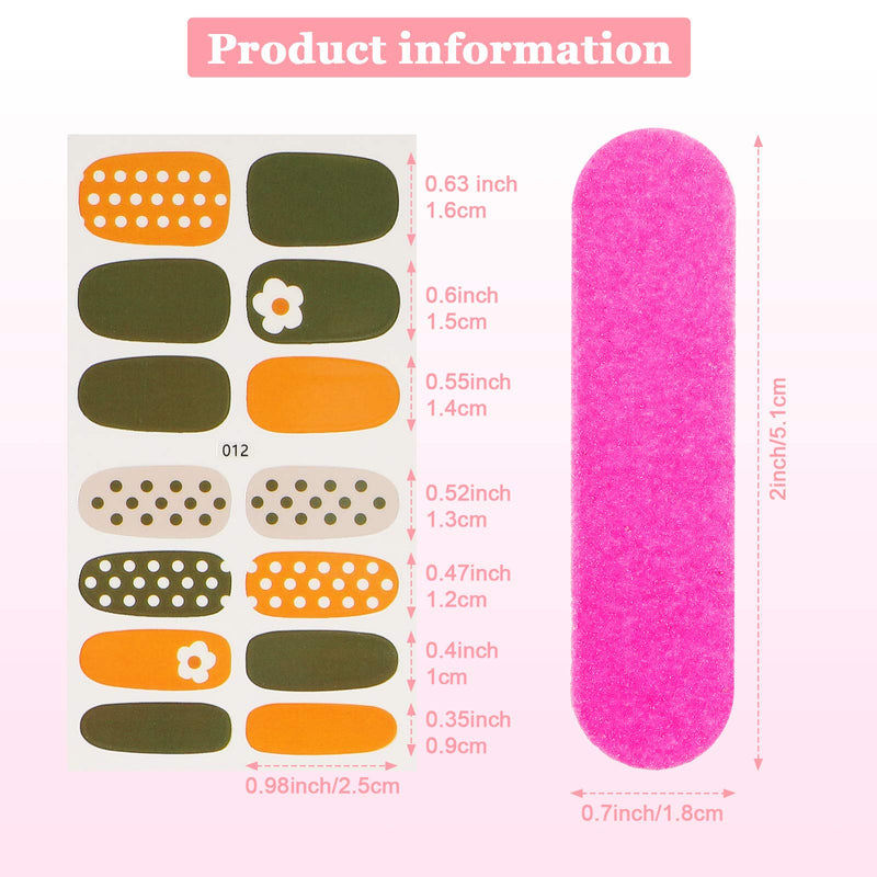 420 Pieces 30 Sheets Nail Polish Sticker Full Wrap Self-Adhesive Nail Decals Strips Manicure Kits Nail Art Designs with Nail File, Nail Decal with Nail File for Women Girls DIY Nail Art Decoration - BeesActive Australia