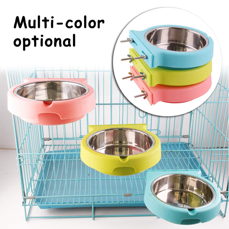 Guardians Crate Dog Bowl, Removable Stainless Steel Water Food Feeder Bowls Cage Coop Cup for Cat Puppy Bird Pets Small Blue with Corrugated Clip - BeesActive Australia