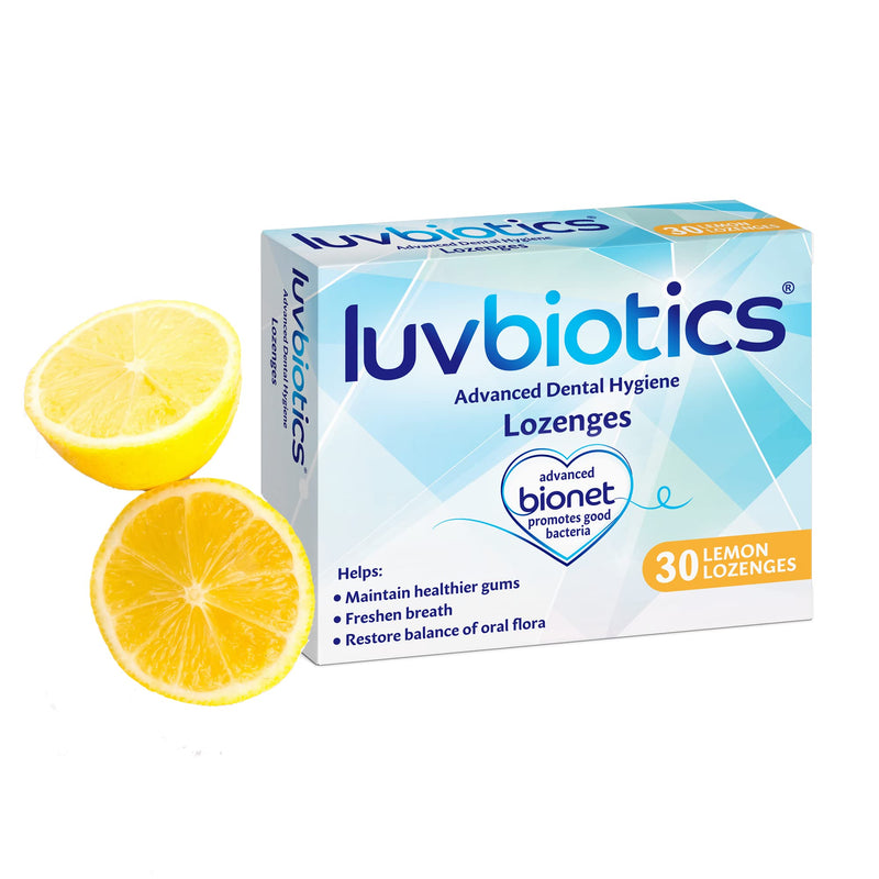 Luvbiotics Lemom Lozenges - Promotes Good Balance in The Oral Cavity for Fresh Breath, Healthy Gums and Cavity Protection.- Pack of 3 (90 Lozenges) 30 Count (Pack of 3) - BeesActive Australia