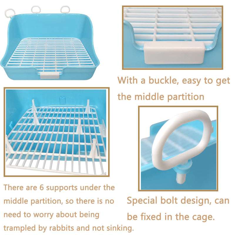 Hamiledyi Rabbit Litter Box, Small Animal Corner Potty Trainer, Bunny Toilet Pets Plastic Rectangle Cage Bedding Box Pet Pan with Chew Toys for Guinea Pigs Hamster Chinchilla Ferret - BeesActive Australia