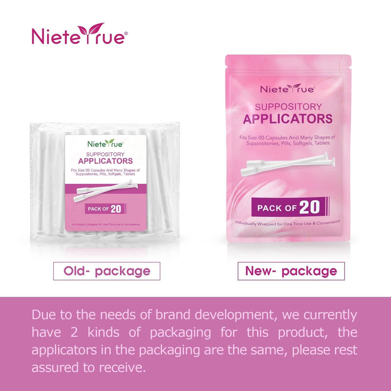 Nieteyrue (20 Packs) Disposable Vaginial Applicators Individually Wrapped Hygienic Fit to Size 00 Cap-sules and Many Shapes of Suppositories, Tablets Feminine Care Applicators from 20 Count (Pack of 1) - BeesActive Australia