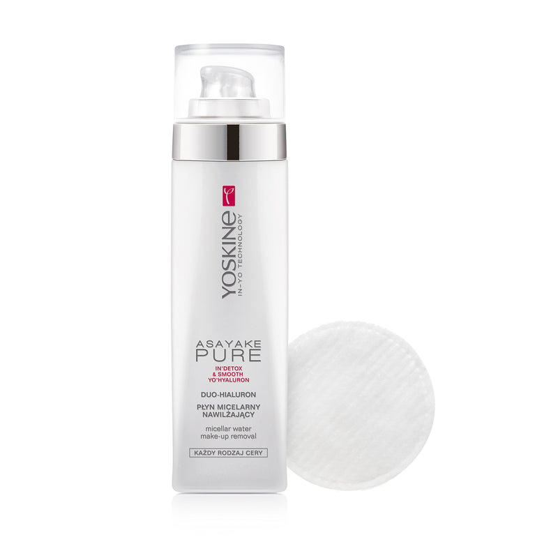 Yoskine Asayake Pure Duo-Hyaluron Micellar Water Make-Up Remover with Smooth Hyaluron, 6.8 Fluid Ounce - BeesActive Australia