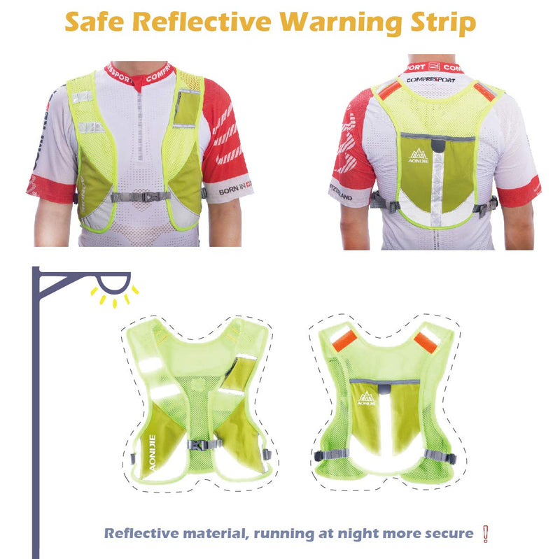 [AUSTRALIA] - TRIWONDER Reflective Running Vest Hydration Race Vest Hydration Pack Backpack Rose Red - Only Vest 