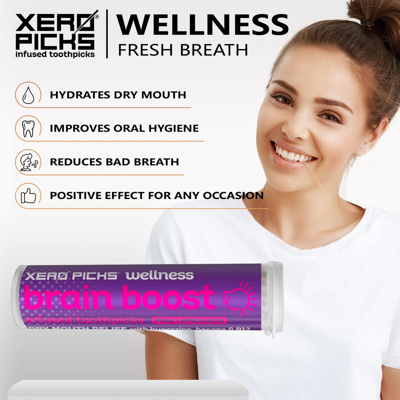 Xero Picks Infused Flavored Toothpicks for Long-Lasting Fresh Breath, Wellness & Dry Mouth Prevention (Pink Lemonade, 3 Pack) Pink Lemonade - BeesActive Australia