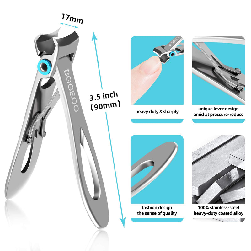 Nail Clippers Set，for Thick Nails and Ingrown Toenail/Professional/Stainless Steel/Nail File Sharp Nail Cutter with Leather Case - BeesActive Australia