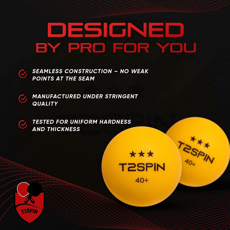 Ping Pong Balls - 3-Star Ping Pong Balls - Pack of 12 - 40mm+ ITTF Regulation Size and Weight - Orange - Seamless Construction for High Durability - Perfect Ping Pong Accessories for Ping Pong Tables - BeesActive Australia