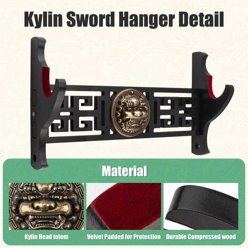 Ekkhysis Legendary Creatures Sword Wall Mount Hook Katana Holder Display Hanger for Tanto Samurai Sword Rapier Lightsaber Cosplay Blade Tanjirou Demon Slayer Weapon Stand Kylin-1tier - BeesActive Australia