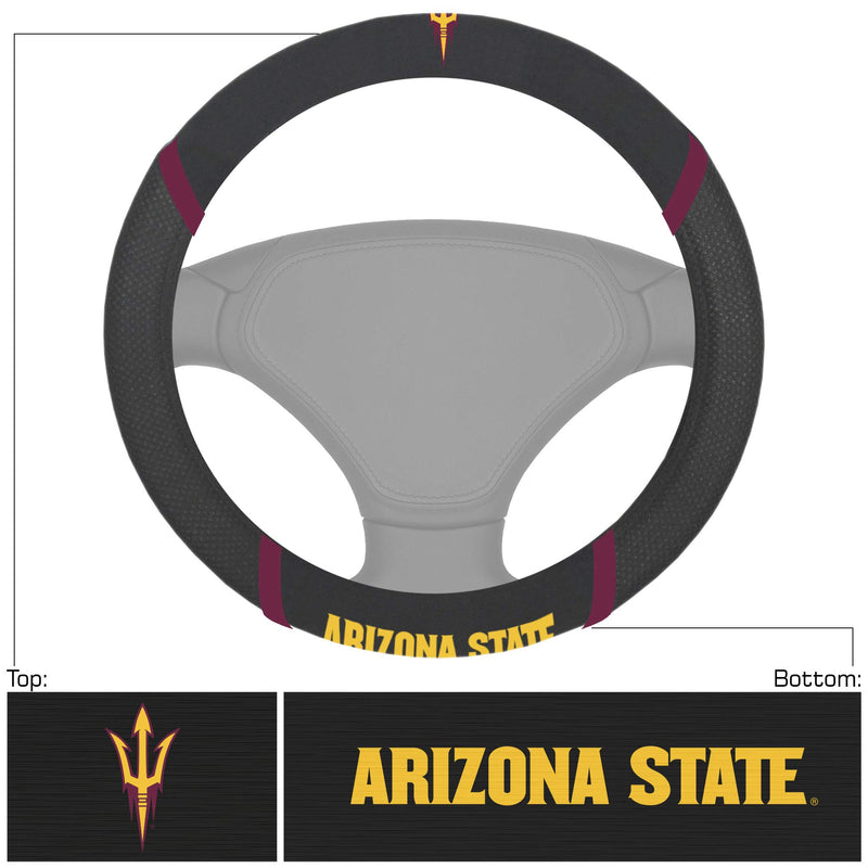 FANMATS NCAA Unisex-Adult Steering Wheel Cover Arizona State Sun Devils One Sized Team Colors - BeesActive Australia