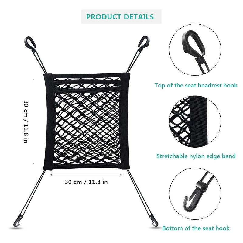 PRIDEEP Dog Car Net Barrier 3 Layers with Auto Safety Mesh Organizer, Universal Stretchable Pet Barrier Backseat Storage Mesh Bag Dog Car Divider Net for Cars, SUVs-Drive Safely with Children and Pets - BeesActive Australia