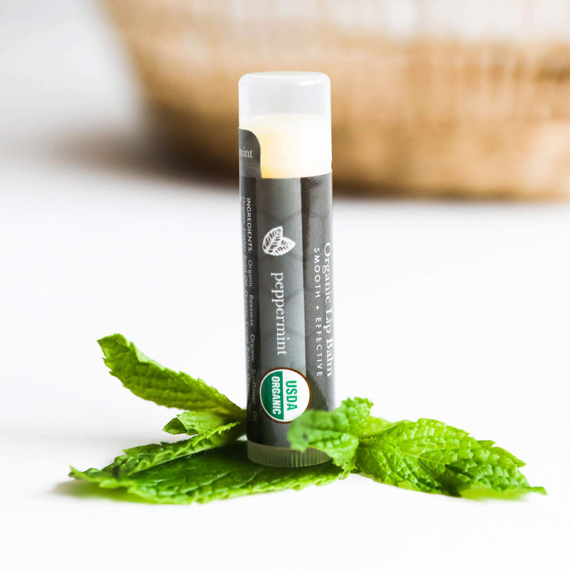 Organic Lip Balm Peppermint - 4 Pack of Natural Lip Balm, Lip Moisturizer, Lip Treatment for Dry Lips, Lip Care Gifts for Women or Men, Lip Repair, Organic Chapstick for Soft Lips - BeesActive Australia