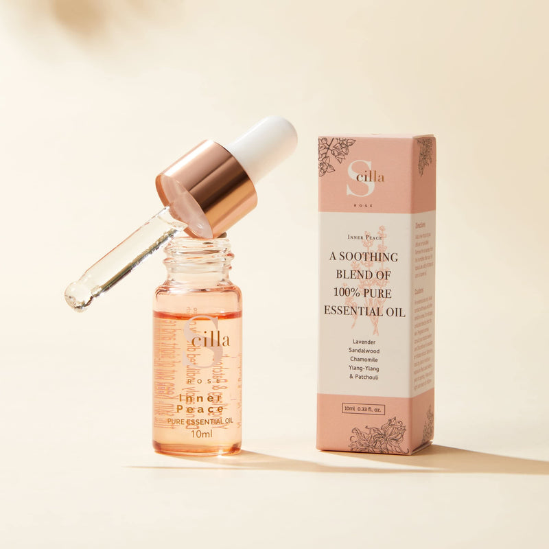 Scilla Rose Inner Peace-Pure Essential Oil Blend 10ml Total De-Stress Aromatherapy Diffuser Oil - 100% Natural and Organic with Lavender, Patchouli, Ylang-Ylang, Sandalwood Oils ‎the Inner Peace Oil(10ml) - BeesActive Australia