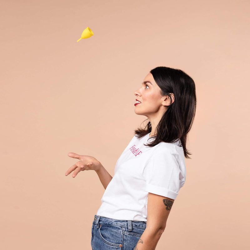 Lunette Reusable Menstrual Cup - Yellow - model 2 For Normal Or Heavy Flow - (En Version) - BeesActive Australia