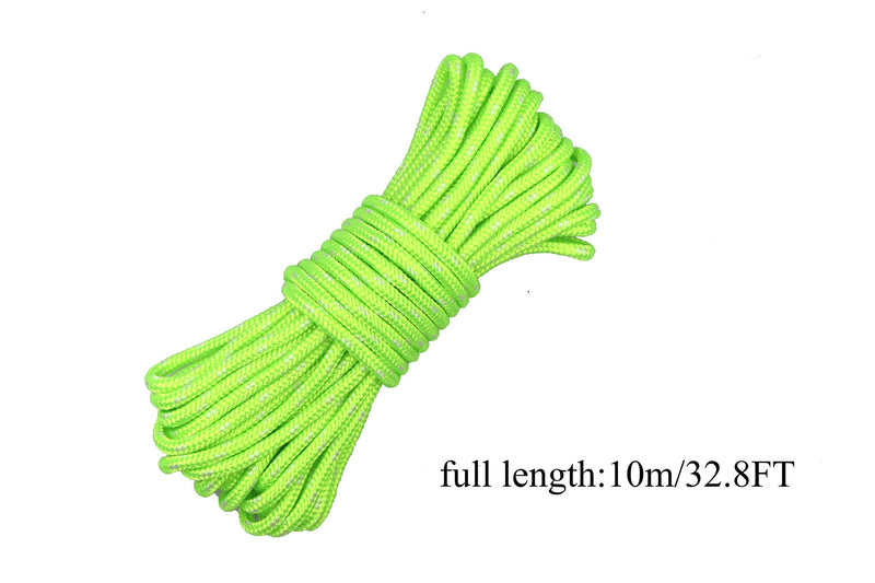 FGen Outdoor Camping Luminous Rope Tent Rope Wind Rope Bold High Strength Nail Rope Canopy Fixed Wind Rope Total Length 32.8FT - BeesActive Australia