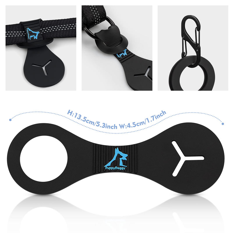PuppyDoggy Dog Poop Bag Holder for Leash Waste Bag Carrier Dog Poop Bag Dispenser for Walking Running Bicycle Accessory 4 pieces (Black) Black - BeesActive Australia