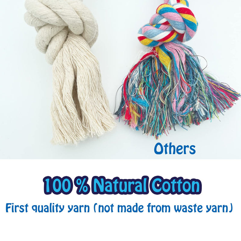Barida Pet Tough Dog Rope Toys – Chew Toys. Premium and Non Toxic Cotton Almost Indestructible Dog Toys. Interactive Toys, Aggressive Chewers, Tug of War, Teeth Cleaning, Puppy Toys Small (11.80") - BeesActive Australia