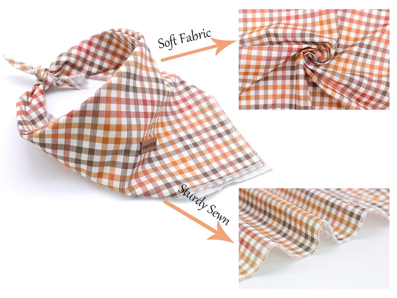 Elegant little tail Dog Bandana for Boy Girl Small Medium Large Dogs, Comfortable Dog Bibs Scarf, Adjustable Square Dog Kerchief Large (Pack of 1) Autumn - BeesActive Australia