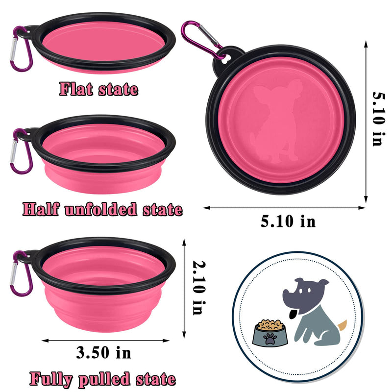 LAVAED 4 Pack Collapsible Dog Bowl Portable Foldable Travel Pets Bowls Cats Water Feeding Food Bowls Silicone Expandable Cup Dish Puppies for Walking Camping Outdoors with Carabiner Clip - BeesActive Australia