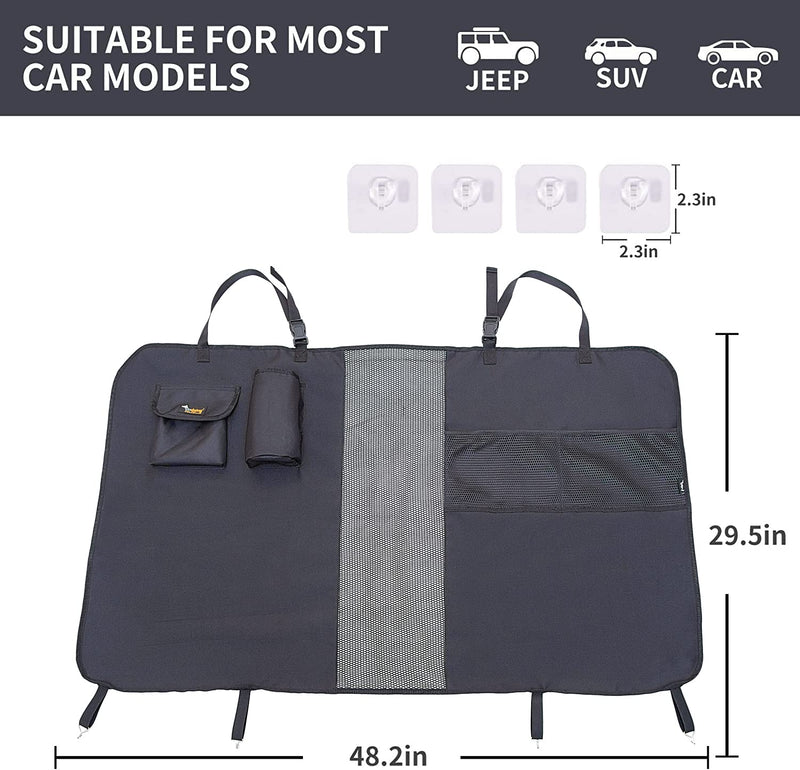 HAIKUADAY Dog Car Net Barrier 48" with Storage Bag and Adjustable Rope,Easy Install,Reduce Pets and Children Interfering,Mesh Backseat Barrier for Suvs,Trucks and Jeeps - BeesActive Australia