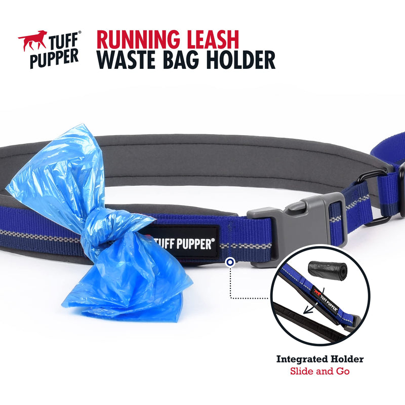 Tuff Pupper Hands Free Bungee Dog Leash | Lightweight for Running Jogging Walking | Adjustable Padded Waist Belt (24-50 inch) | Bungee Stretch 3 to 6 Feet | Strong Ballistic Nylon w/ Reflective Strips - BeesActive Australia