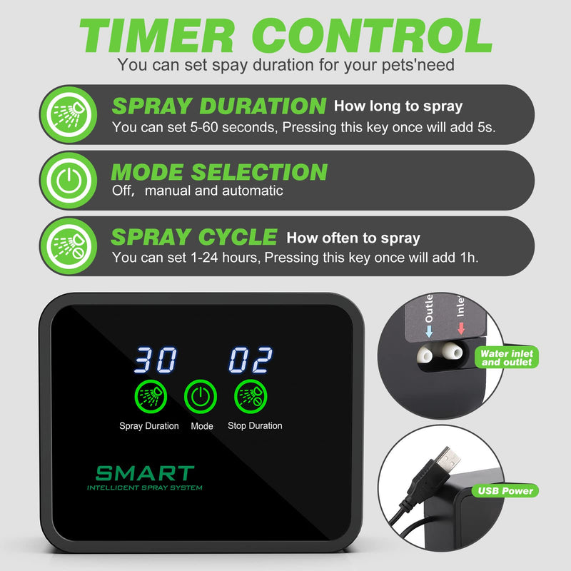 Reptile Humidifier, Reptile Fogger Misting System, Automatic Mister Smart Timer with Adjustable 360° Spray Nozzles,Touch Screen| Humidity Controller for Reptile Terrariums,Amphibian Rainforest Tank - BeesActive Australia
