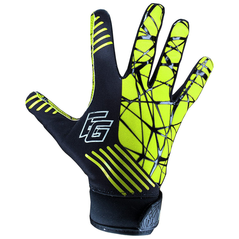Eternity Gears Football Gloves - Tacky Grip Skin Tight Adult Football Gloves - Enhanced Performance Football Gloves Men - Pro Elite Super Sticky Receiver Football Gloves - Adult Sizes Small Green - BeesActive Australia