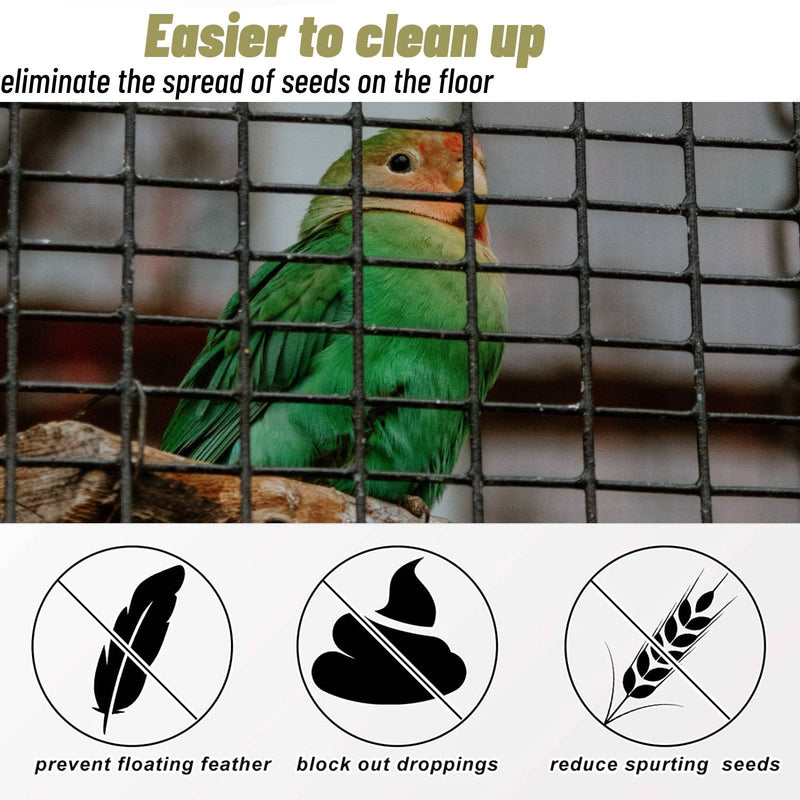 Hakeeta Bird Cage Skirt, Mesh Bird Seed Catcher, Birds Cage Airy Net Cover, Soft Nylon Ventilated Skirt Traps Cage Basket Seed Guard Parrot with Adjustable Drawstring.(Large Size-XL White - BeesActive Australia