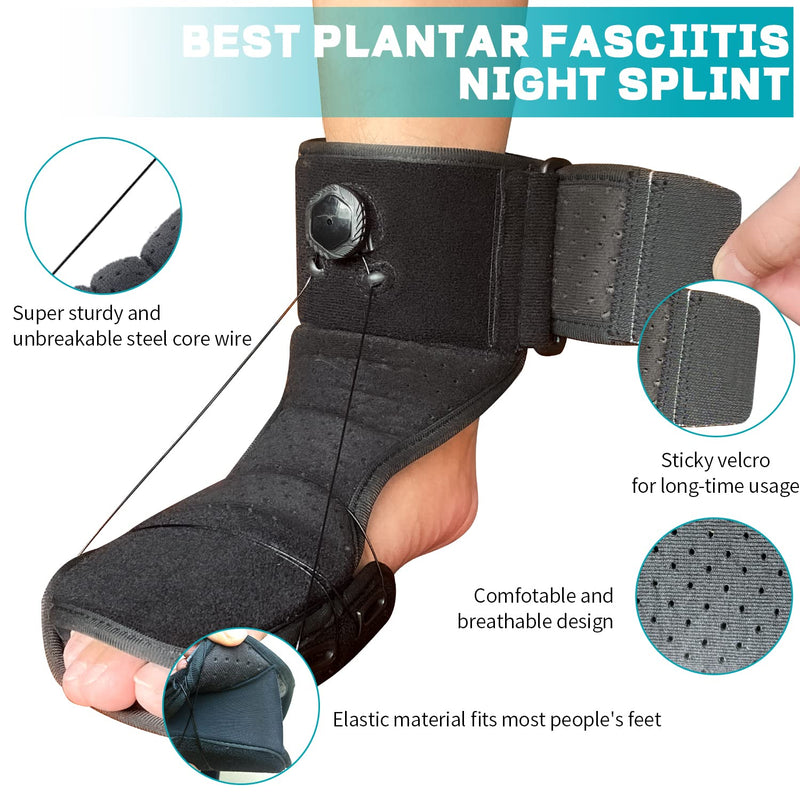 Plantar Fasciitis Night Splint with Rotating Knob System for Plantar Fasciitis Relief Plantar Fasciitis Socks Fascia Stretcher for Achilles Tendonitis Relief Plantar Fasciitis Brace Foot Drop - BeesActive Australia