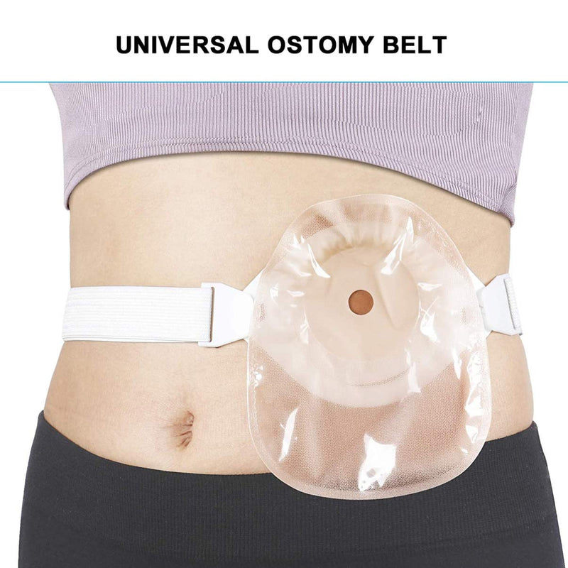 Healifty Ostomy Belt Hernia Support Abdominal Belt Adjustable Breathable Stoma Opening for Colostomy Ileostomy Surgery Health Care 1pc (White) - BeesActive Australia