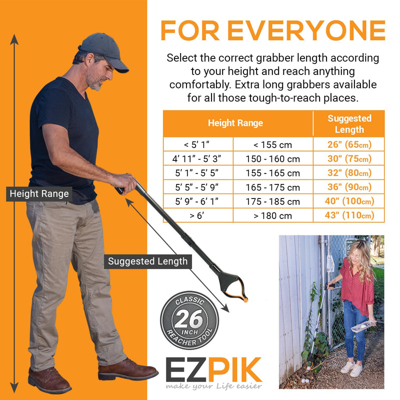EZPIK® 32 and 36 inches Extra Long Reach Grabber Tool Parent (26" (Pack of 1)) 26" (Pack of 1) - BeesActive Australia