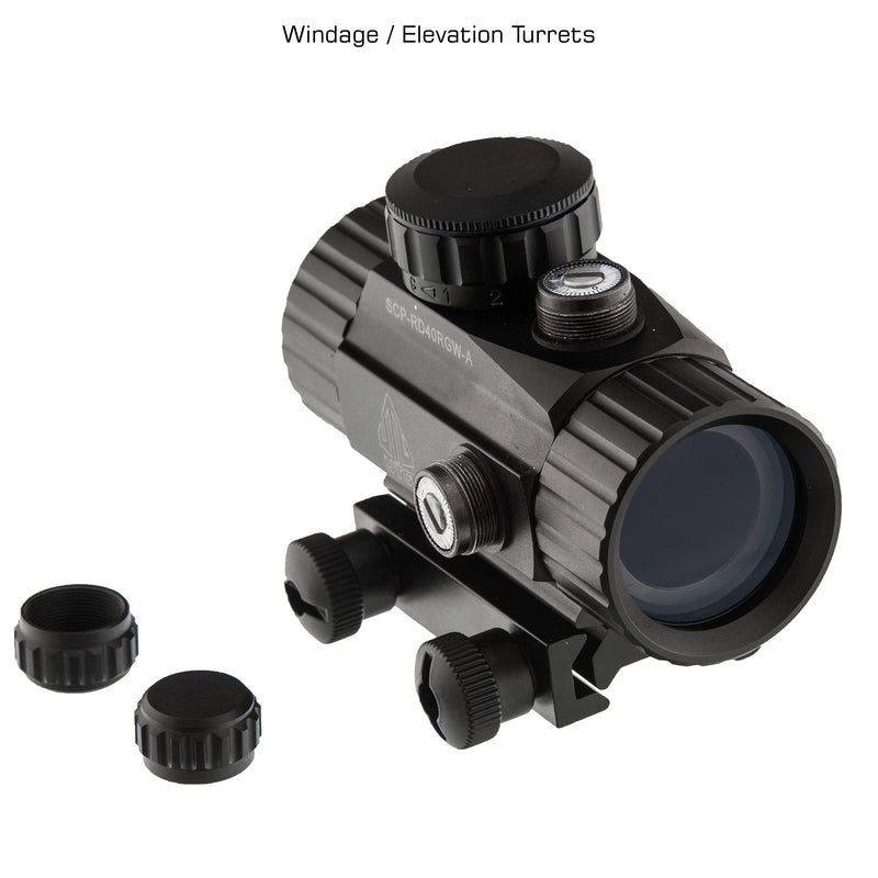 UTG 3.8" ITA Red/Green CQB Dot Sight with Integral Mount , Black - BeesActive Australia