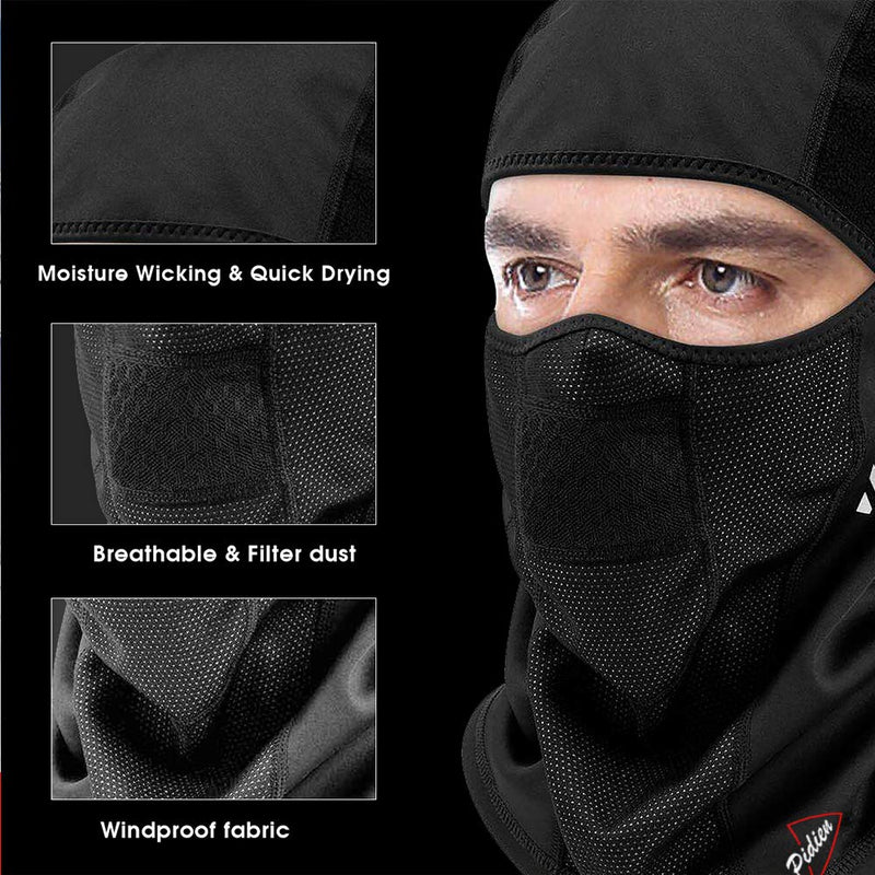 Ski Mask for Men Women Balaclava Face Mask Men Cold Weather Balaclava Warmer Windproof Hunting Cycling Motorcycle Neck Gaiter Warmer Winter Gear (Black) - BeesActive Australia