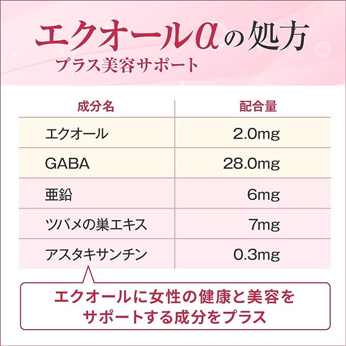 Kobayashi Pharmaceutical Ecuol α Plus Beauty Support, Zinc, Swallow Nest, Extract, Astaxanthin, 60 Tablets, Approx. 30 Day Supplement, Mother of Life Supplement - BeesActive Australia