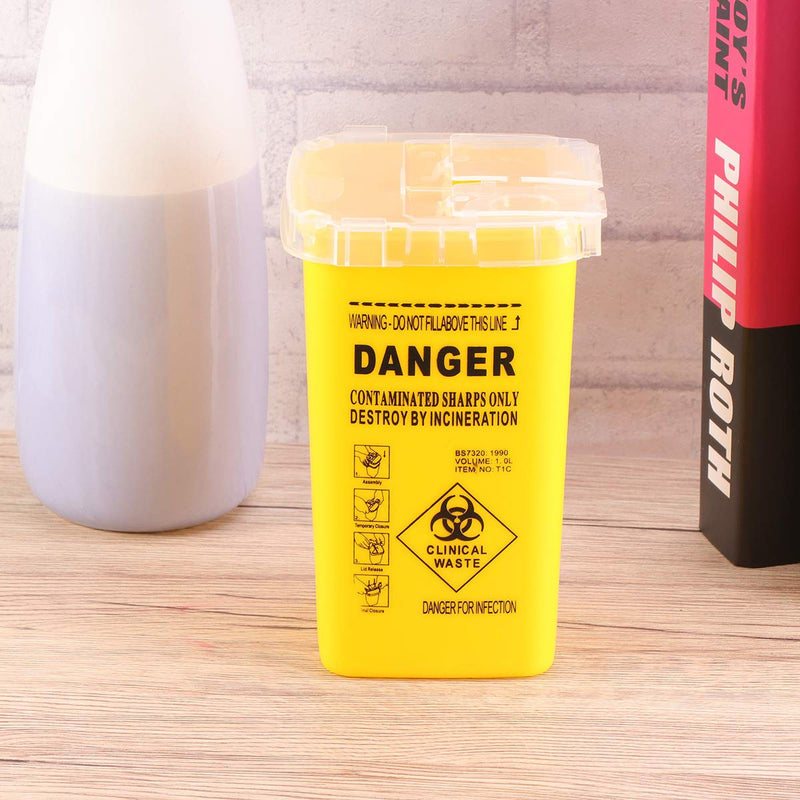 Sharps Container Small Disposal Needle Plastic Medical Waste Bins Tattoo Accessories Yellow As Shown - BeesActive Australia