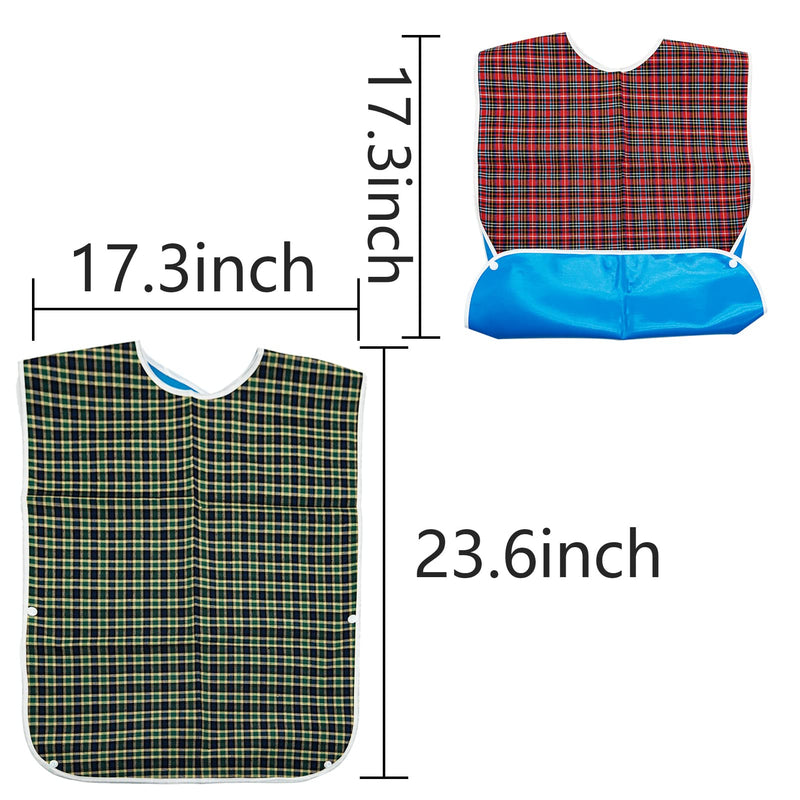 Adult Bibs, Adult The Eldly Bib Adult Washable Dining Bibs for Elderly, 3 Pack,Red,Green,Blue - BeesActive Australia