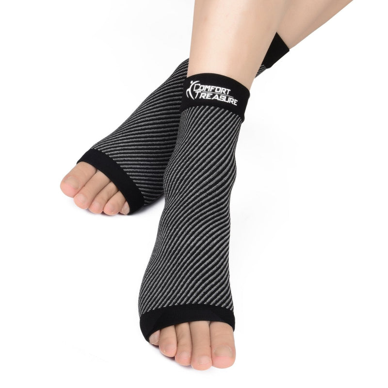 Comfort Treasure Plantar Fasciitis Compression Sleeve Socks for Relieving Plantar Fascia Pain and Achy Feet Black L - BeesActive Australia
