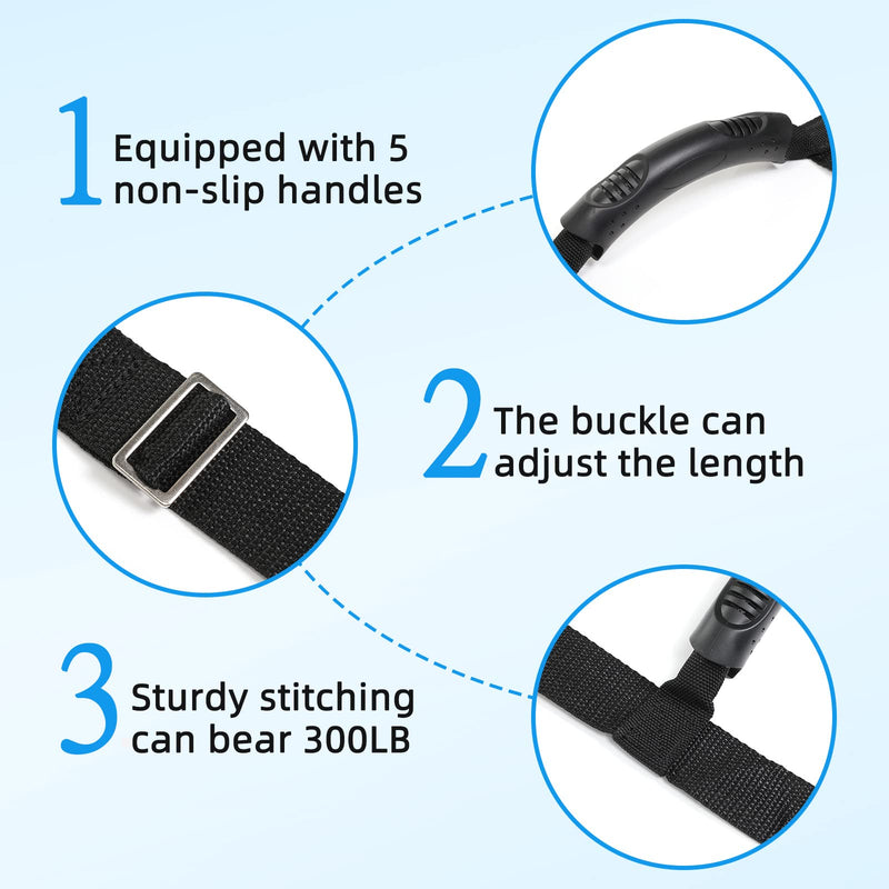 Adjustable Bed Ladder Assist, Bed Ladder Straps with Handles, 6 Handle Bed Ladder Straps for Adults, Elderly, Disabled. - BeesActive Australia