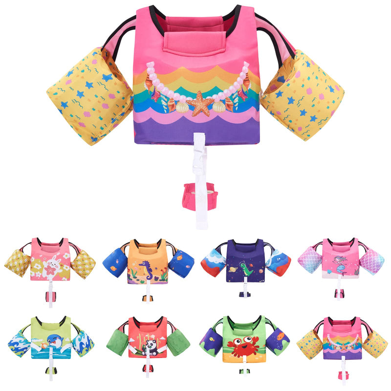 Hurdilen Swimming Nose Clip & Swim Vest for Kids for Boys and Girls, Toddler 2~6 Years Old Life Vest for Sea, Beach,Pool - BeesActive Australia