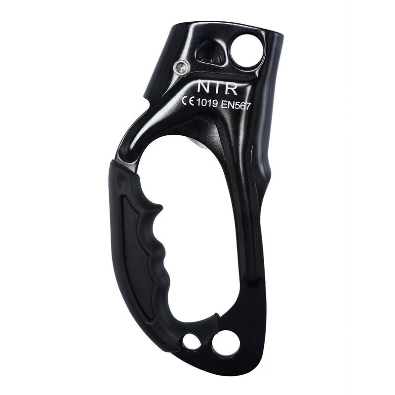 WILDKEN Climbing Hand Ascender Outdoor Mountaineering Tree Arborist Climbing Rappelling Equip Hand Ascender for 8-12MM Rope Left Right Hand Ascender Black 2 - Right - BeesActive Australia