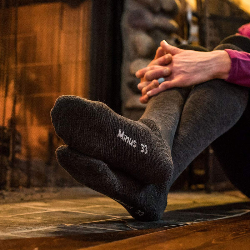 Minus33 Merino Wool Ski and Snowboard Sock Medium Grey Heather - BeesActive Australia
