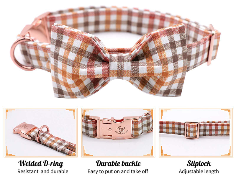 Elegant little tail Dog Collar with Bow, Comfotable Dog Bowtie, Bowtie Dog Collar Adjustable Dog Collars for Small Medium Large Dogs and Cats Small (Pack of 1) A: Yellow Plaid - BeesActive Australia