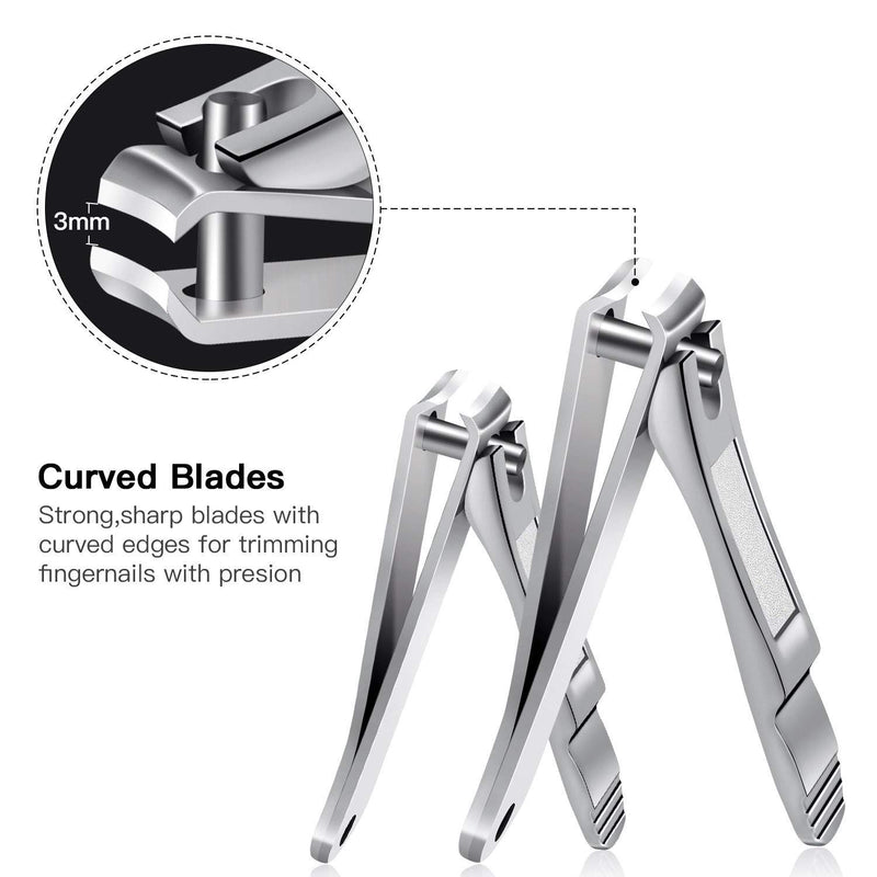 Nail Clippers 15mm Wide Jaw Opening nail cutters Toenail Cutter Toenail Cutter Preventing Splash Stainless Steel Sharp Sturdy trimmer set built-in nail file,for Thick Nails, Men - BeesActive Australia