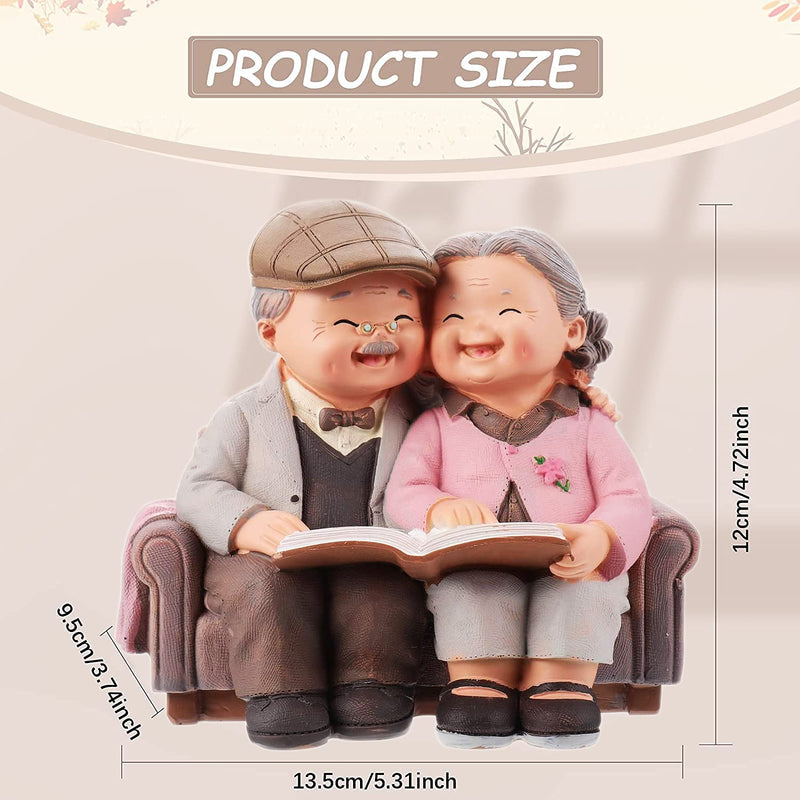 HOWADE Loving Elderly Couple Figurines,Love Lasts Resin Couple Figurine,Grandparents Couples Elderly Life Decorative Statue Ornaments for Wedding Anniversary Home Birthday (Reading Style) Reading Style - BeesActive Australia