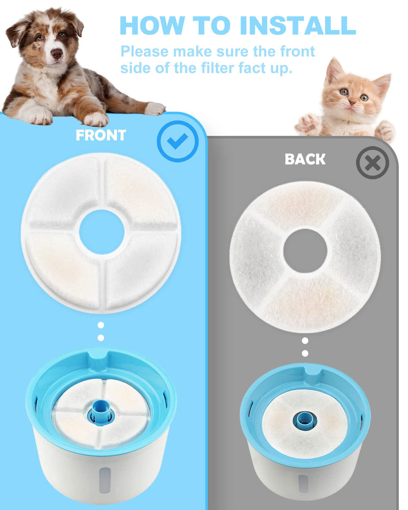 Oxycute Cat Water Fountain Replacement Filters(Round) for Automatic Pet Fountain, Dog Water Dispenser Filter Made of Activated Carbon Ion Exchange Resin Filter(4 Packs) - BeesActive Australia