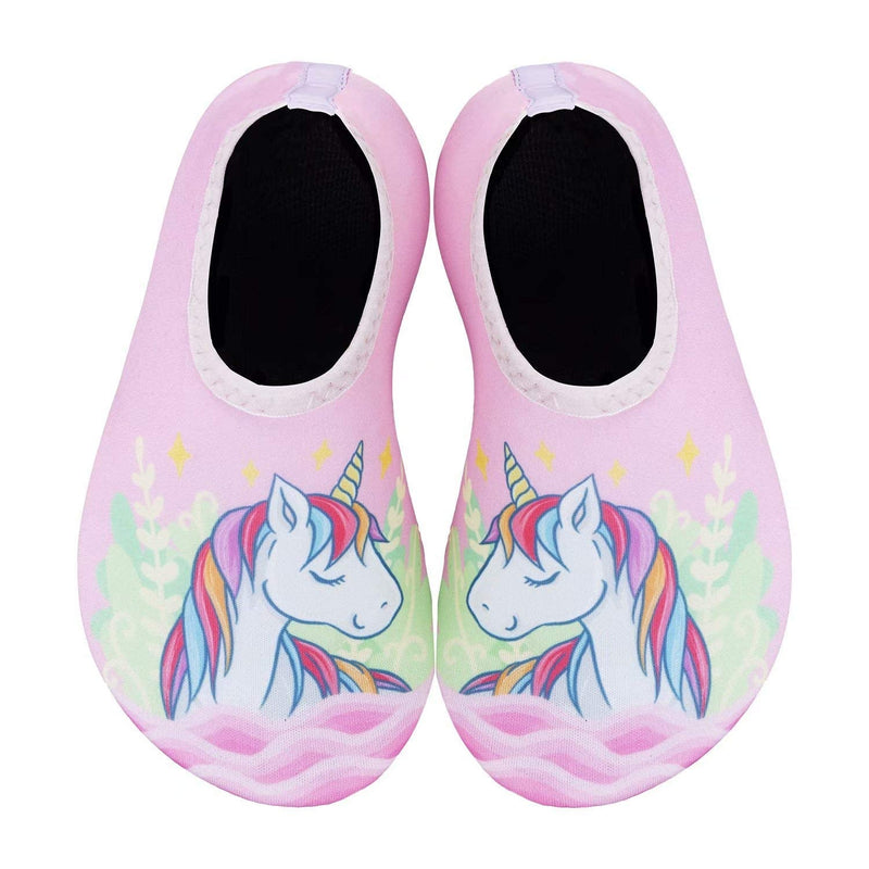 Toddler Kids-Water-Shoes Lightweight Non-Slip Aqua-Socks Swim-Shoes for Beach-Pool Walking for Boys Girls 8-8.5 Toddler Unicorn Horse/Pink - BeesActive Australia
