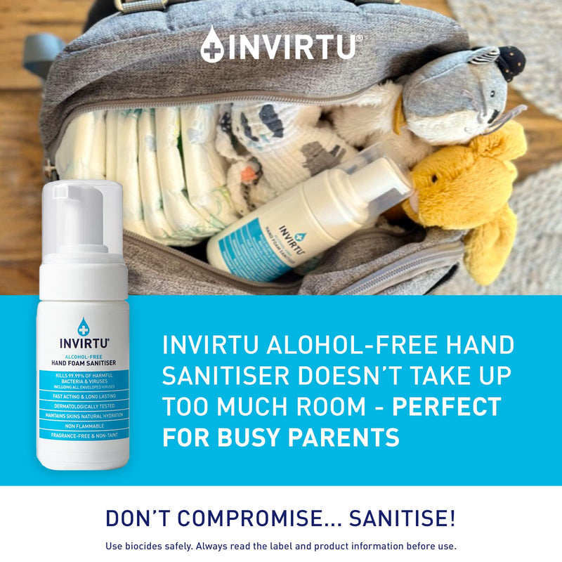 Byotrol INVIRTU Alcohol-free Hand Foam Sanitiser | Fragrance-Free Alcohol-Free & Non-Taint | 100ml 100ml Personal - BeesActive Australia