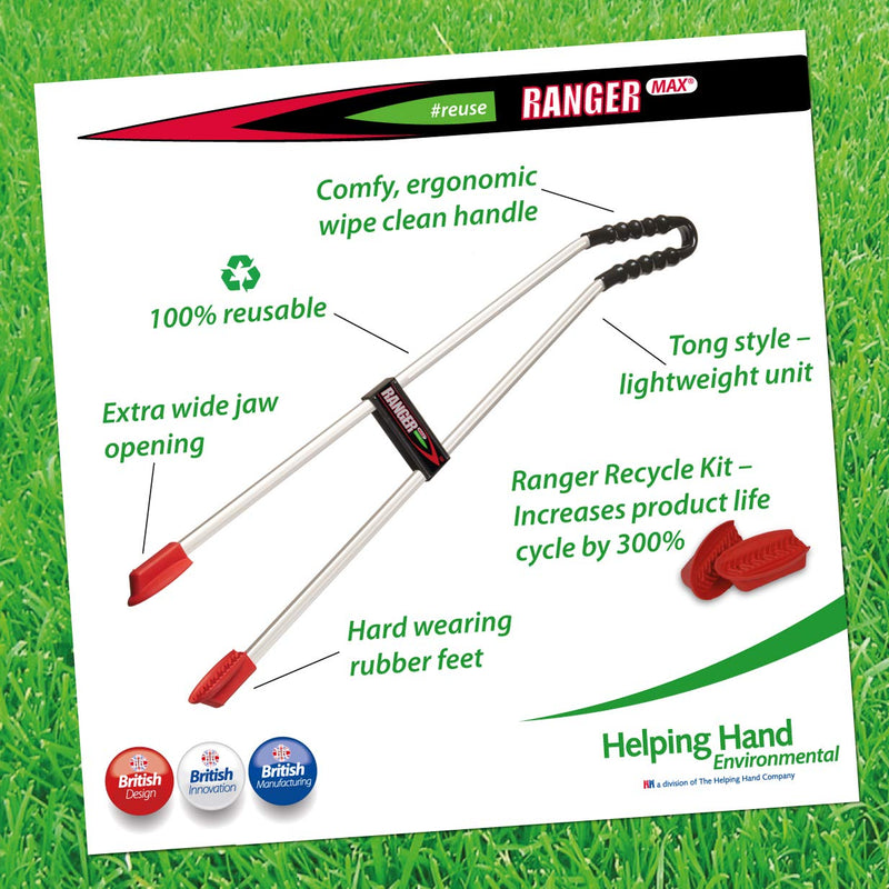 The Helping Hand Company LP3035IB Ranger Max Curved Handle, Red/Silver, 35-Inch Single - BeesActive Australia