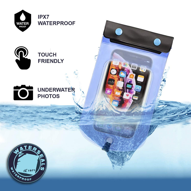 [AUSTRALIA] - Lewis N. Clark WaterSeals Triple Seal Waterproof Pouch + Dry Bag for Cell Phone or Tablet, Great for Kayak, Canoe, Pool, Beach, Medium (5.6x4.5) Medium (5.6in x 4.5in) Clear 