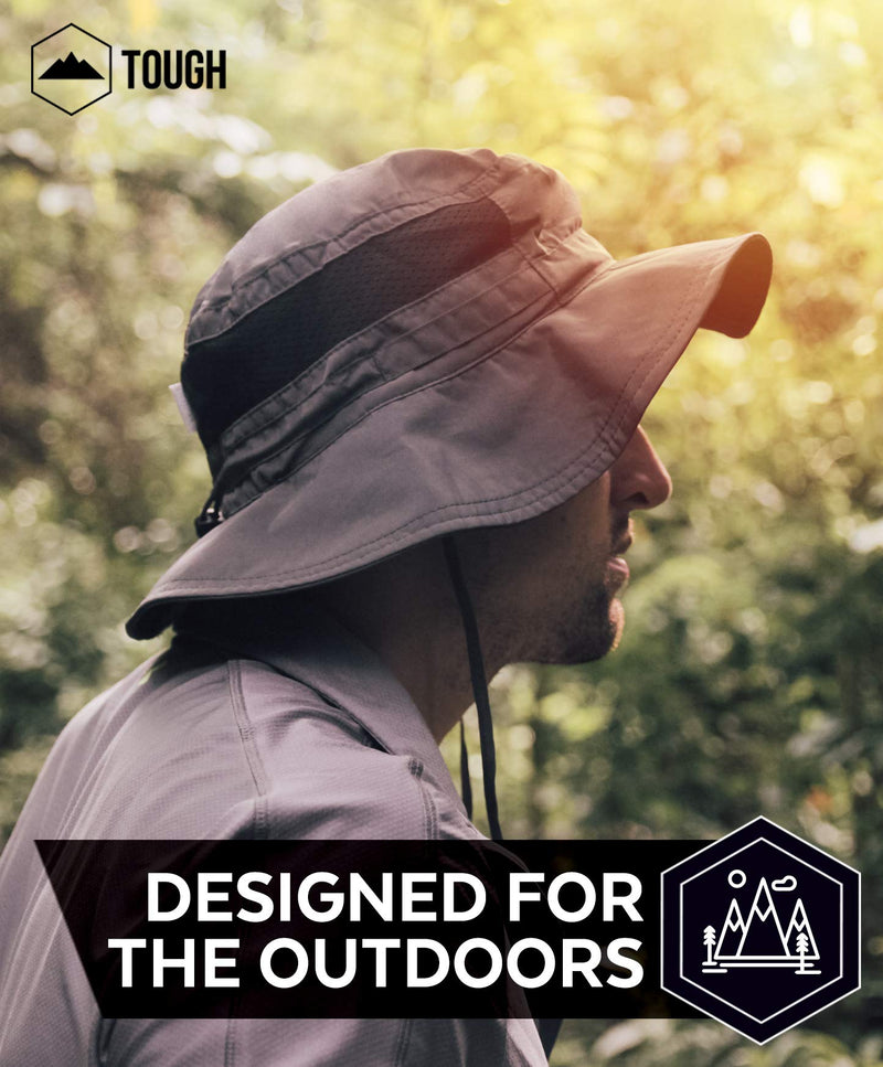 [AUSTRALIA] - Fishing & Hiking Boonie Sun Hat - UV Protection Safari & Camping Bucket Hats for Men & Women for Outdoor Gardening - UPF 50+ Dark Gray 